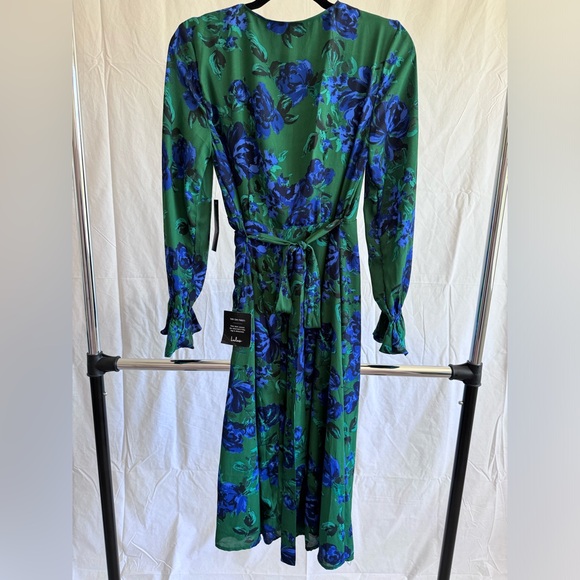 Lulus Romantic Blooms Green Floral Print Midi Wrap Dress - Picture 6 of 9